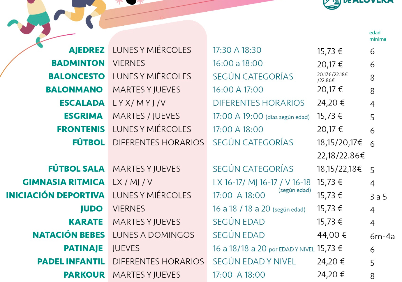 Abiertas inscripciones oferta deportiva.