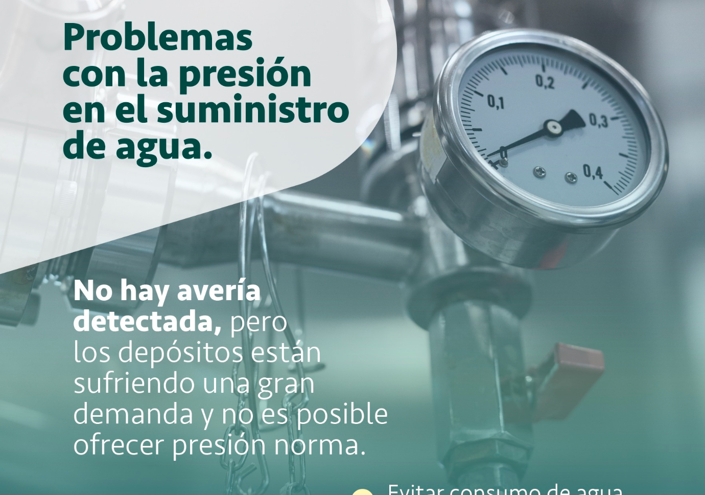 Problemas con el suministro de agua.